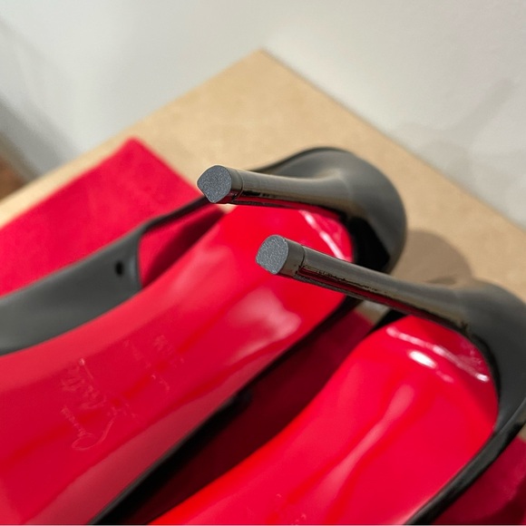 🚫sold on 3b@y🚫Christian Louboutin Hot Chick Alta 120 Patent Slingback Pumps 38.5 - Picture 6 of 15